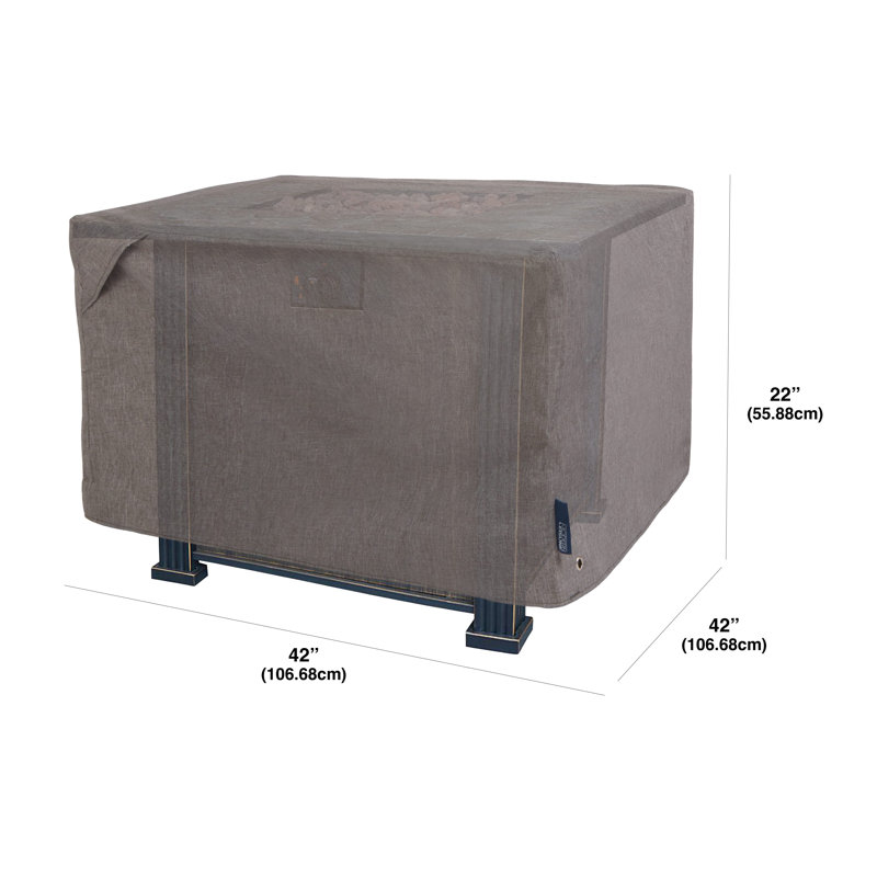 Modern Leisure Garrison Square Fire Pit Table Cover, Waterproof, 42" Square x 22"H, Granite