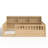 Kids Wooden Floor Bed with Fence-Style Guardrails and Built-In Bookcase Storage-1457954931-1457954930