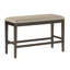 Mobilier de salle à manger rembourré en tissu brun foncé à hauteur de comptoir 1 pièce-999221212