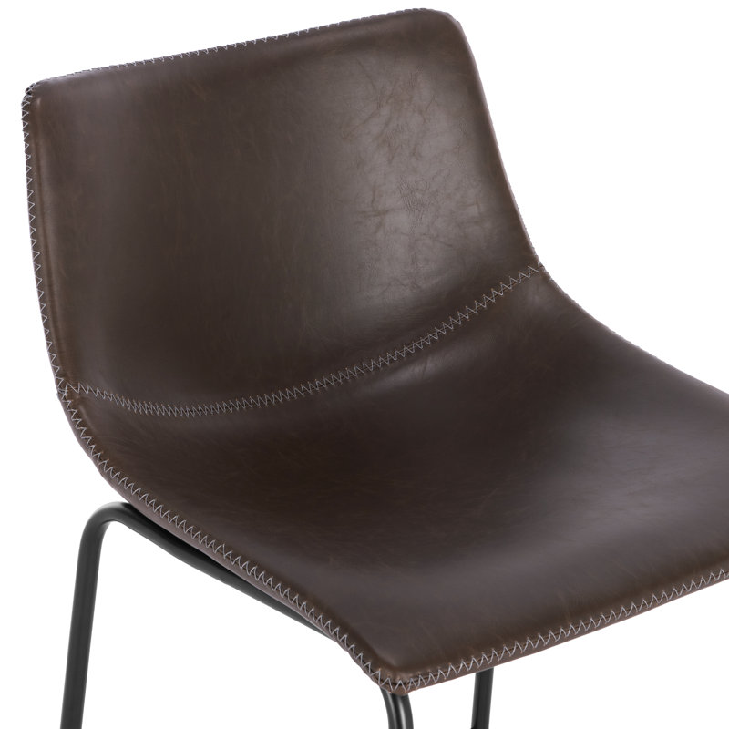 Tabouret de comptoir en similicuir 24 po Bela, Similicuir brun