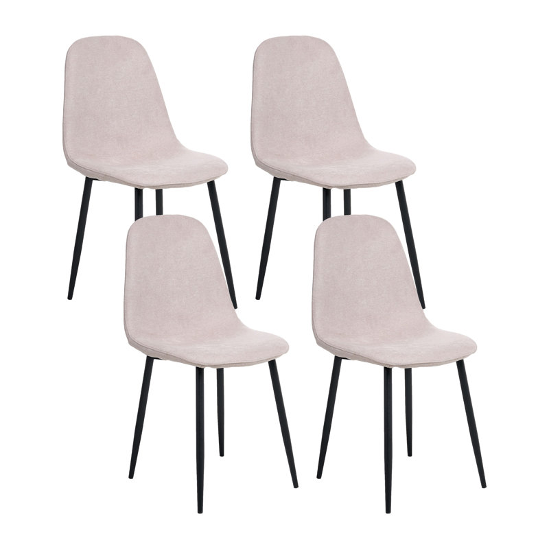 Set of 4 Dining Chairs CRANDALL Fabric, Beige