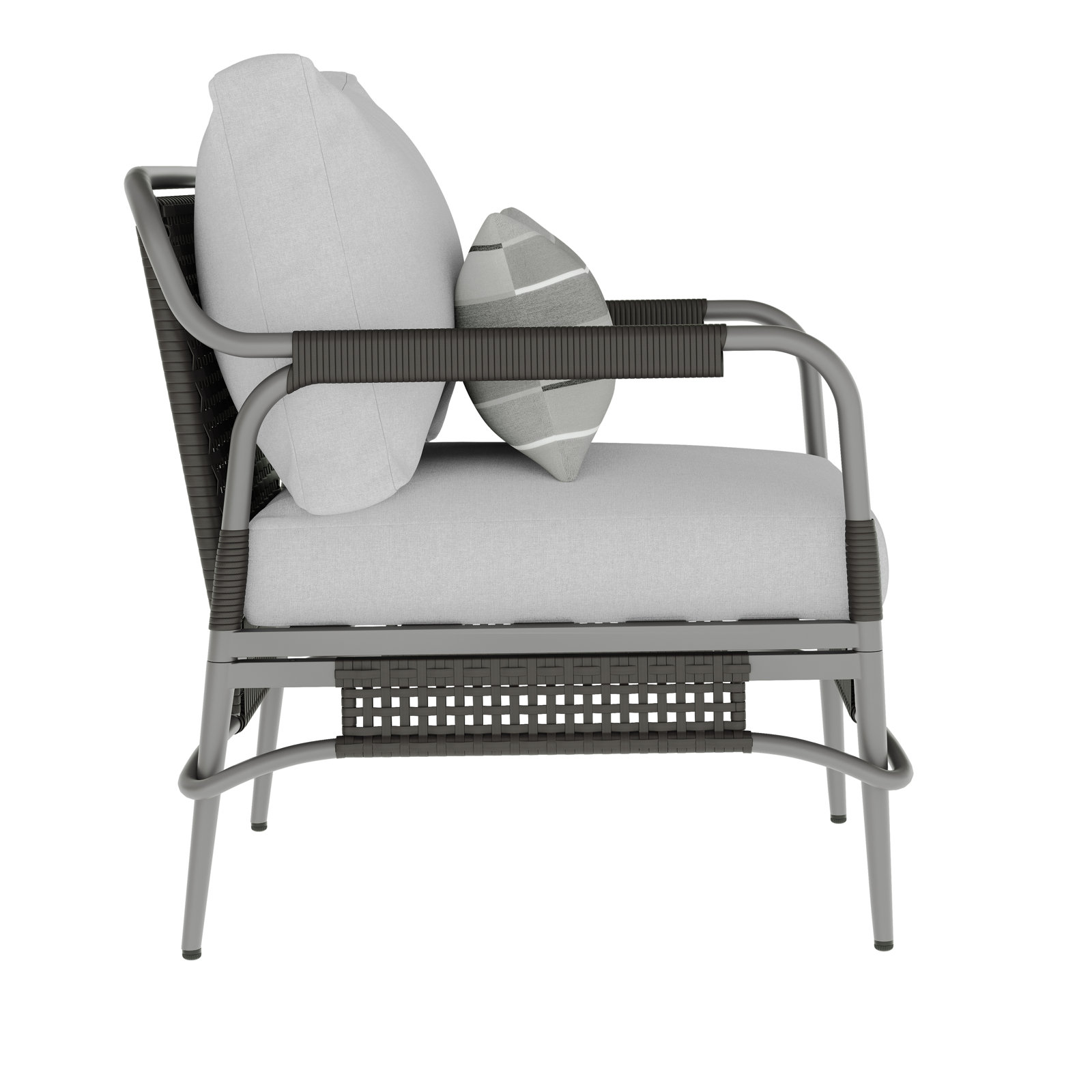 Hope Sunbrella® Patio Lounge Chair, Light Gray Polyester Cushion, Light Gray