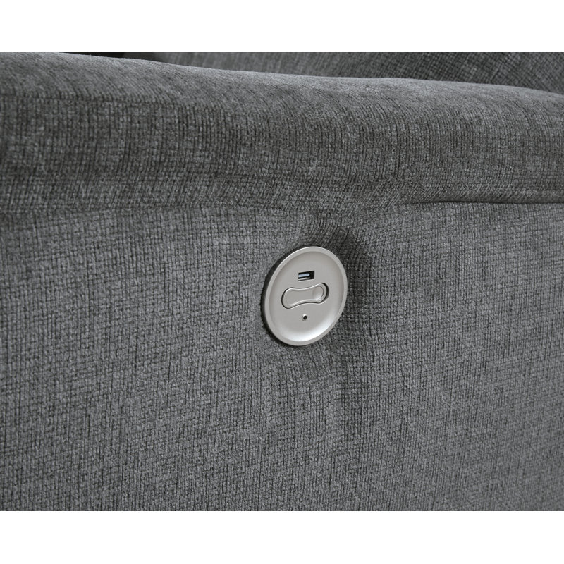 Barnsana Power Reclining Sofa and Loveseat, Dark Grey