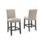 Ensemble de 2 tabourets à hauteur de comptoir en tissu brun clair, tabourets de bar rembourrés avec garniture cloutée pour îlot de cuisine-844393981