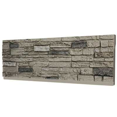 1PC Faux Stone Veneer Wall Panel for Indoor and Outdoor Accent Walls in Roman Black Rock