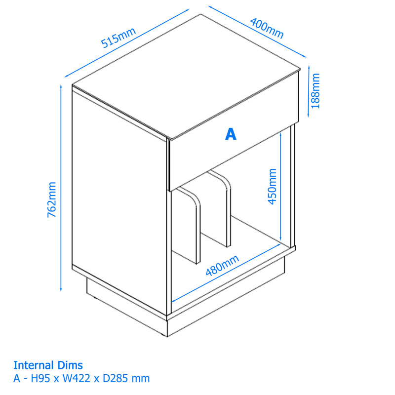 76.2cm H Media Cabinet, White