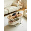 Table basse mobile ovale en métal avec rangement