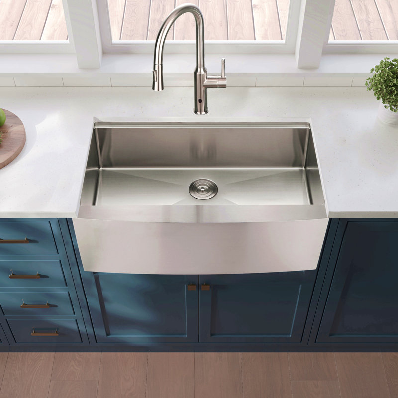 Évier de cuisine à simple cuve en acier inoxydable avec station de travail 33 x 22 x 10 po