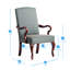 Fauteuil à col de cygne bleu DeLaney