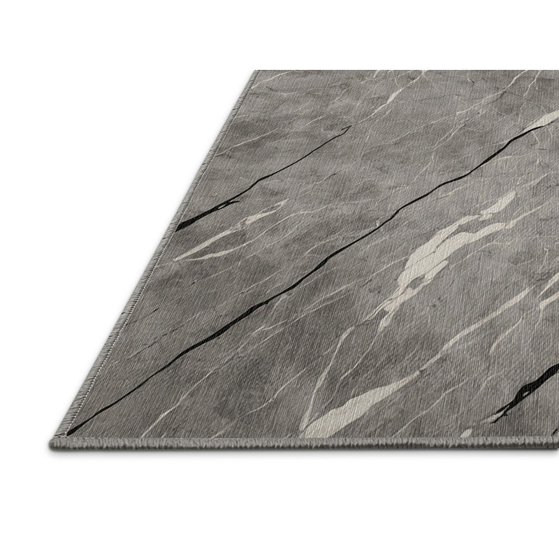 Machine Washable Gray Area Rug, Rectangle 8' x 10'