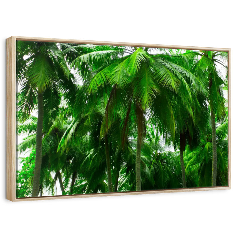 Palmier forêt, Cadre flottant en bois naturel, 37 po x 25 po