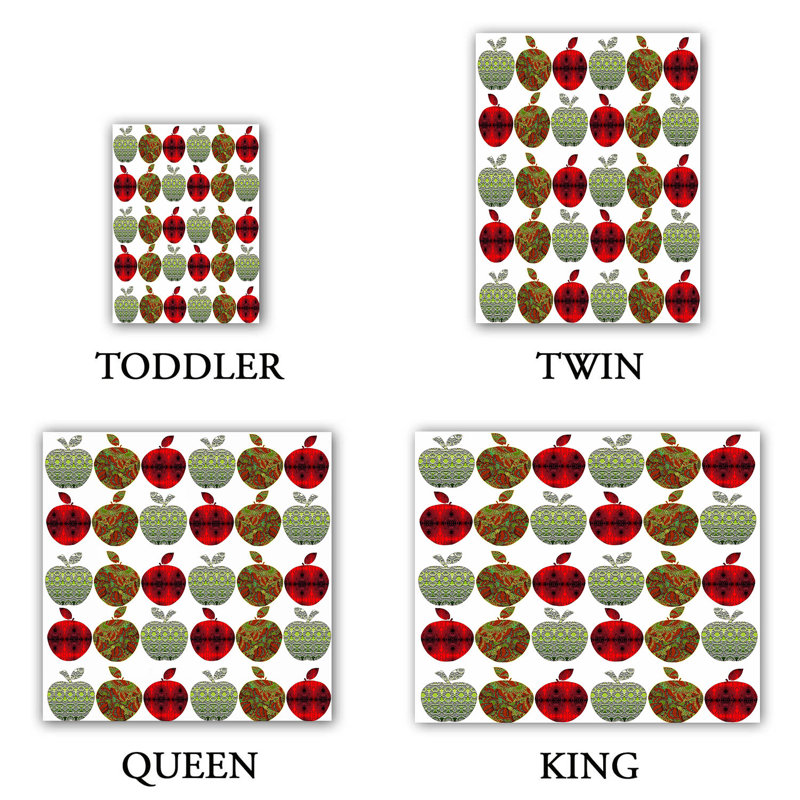 Ensemble de housse de couette de pommes de ferme, 1 housse de couette grand + 2 taies standards