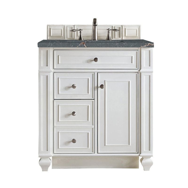 Bristol 30'' W Single Vanity, Charcoal Soapstone, Bright White, 8" Widespread