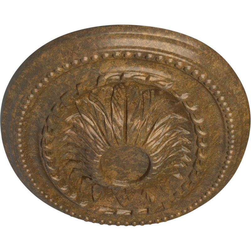 Endurathane Raymond Ceiling Medallion, 18 1/8"OD 3 5/8"ID x 1 1/8"P (Fits Canopies up to 5 1/8"), Hand-Painted Ultra Pure White Crackle Finish