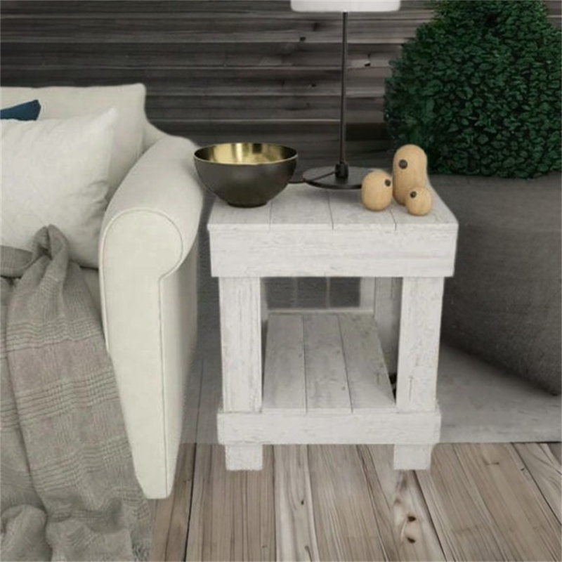 Table de bout Beauen de 23,5 po de hauteur, Blanc