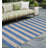 8' Runner Tan Striped Washable Non Skid Indoor Outdoor Runner Rug