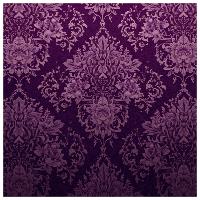 Housses de couette damassées à fleurs mauves, Lit simple