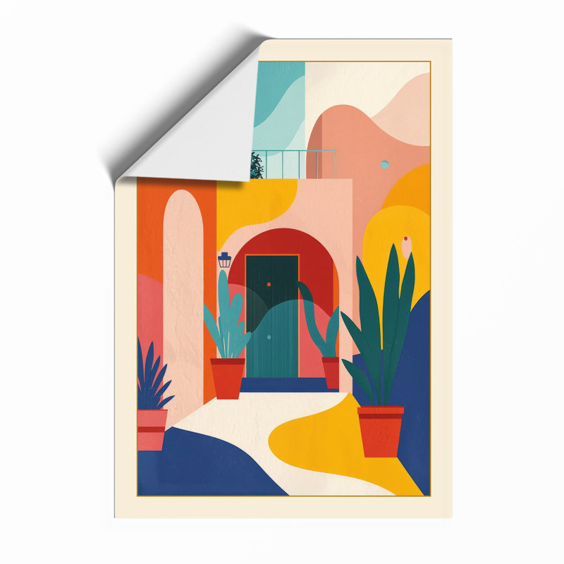 Moroccan Courtyard Modern - Framed Print, Unframed, A3 - 42.0 x 29.7 cm