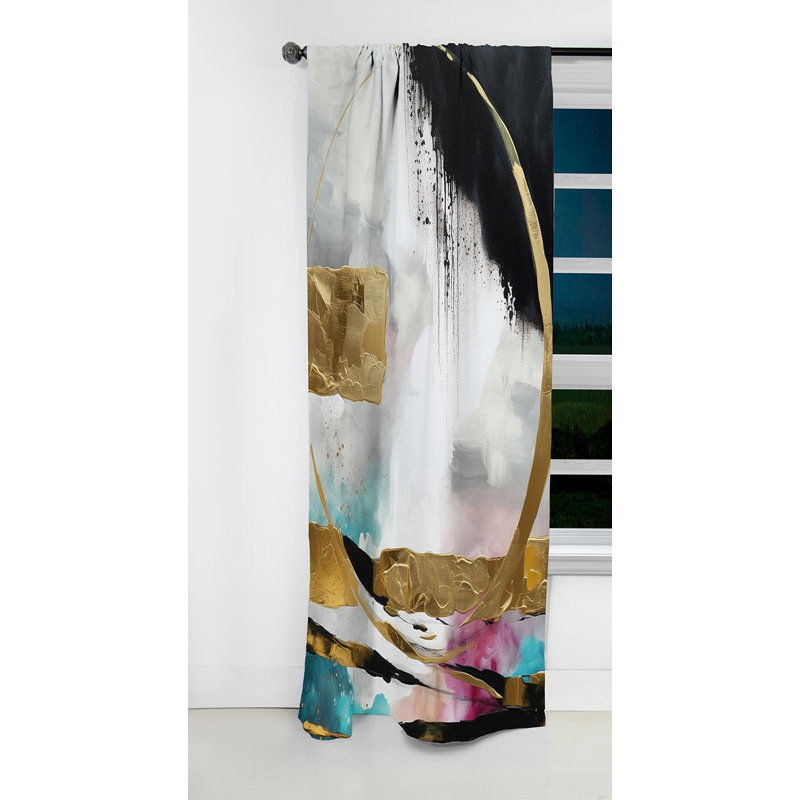 Burnell - Rideau occultant en marbre marbré abstrait - 1 panneau, L 52 po x L 84 po