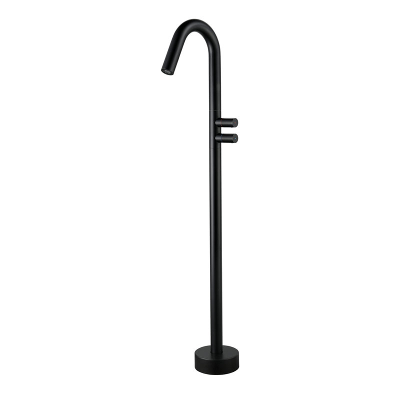 Robinet de baignoire autoportant à fixation au plancher à poignée double