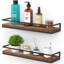 Tablettes flottantes murales rustiques en bois 16 pièces 16,9 pouces - Tablettes de rangement multi-pièces pour la chambre à coucher, la salle de bain et la cuisine