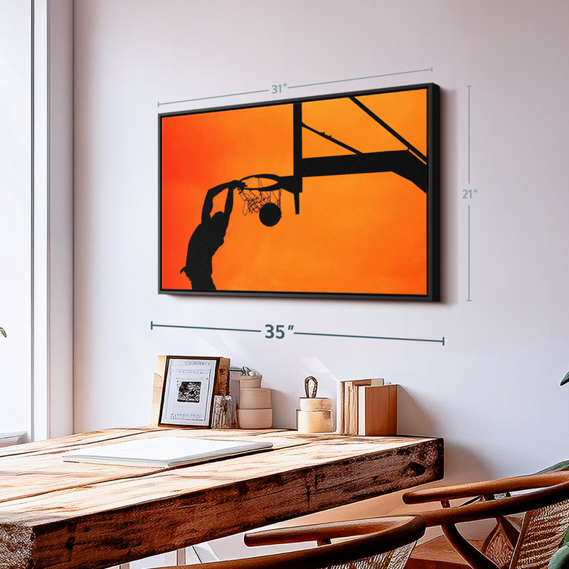 Impression sur toile Basketball Dunk Shadow, H 21 po x l 31 po