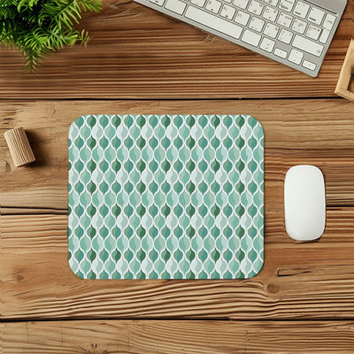 Abstract Mint Pattern Patterns Modern Gaming Cute Office Laptop Desk Pad Gift Mat Square Rectangle Non-Slip Mousepad