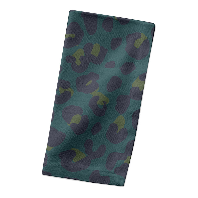 Draycen Cotton Animal Print Square Napkin, Blue