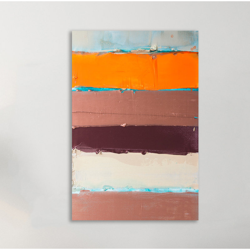 Orange Is The New Stripe I by Kent Youngstrom - Wrapped Canvas Painting, 152 cm H x 102 cm W
