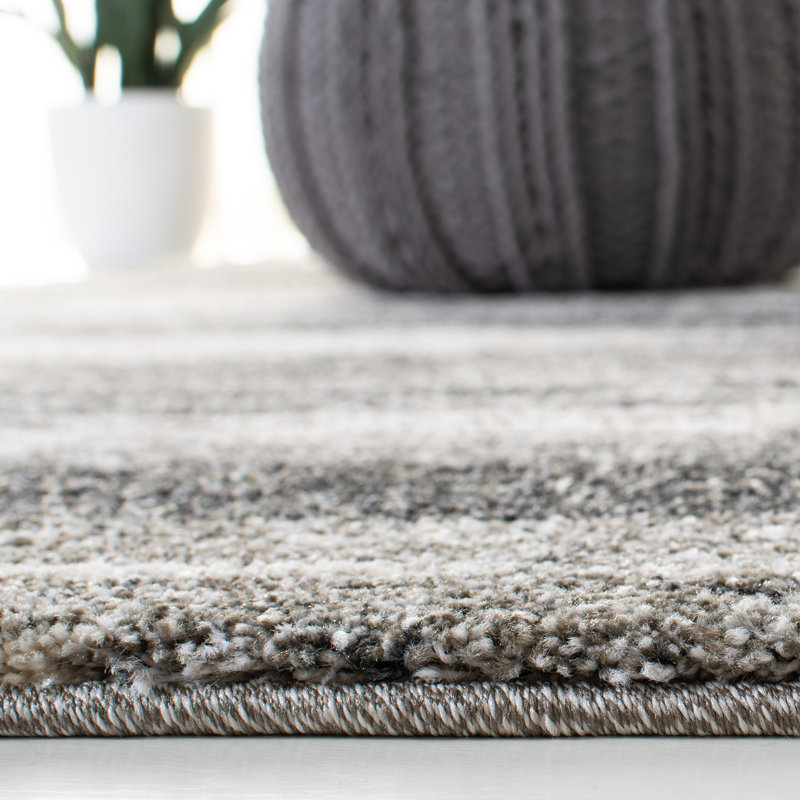 Tapis abstrait Socorro, Grey, Rond 8 pi