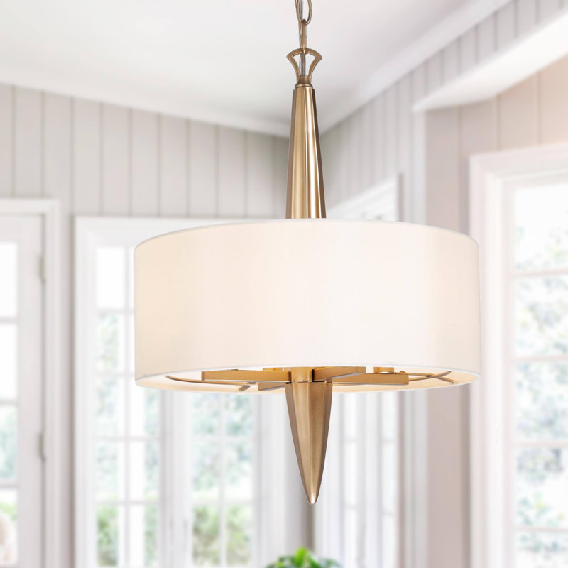 4-Light Drum Chandelier with Fabric Shade