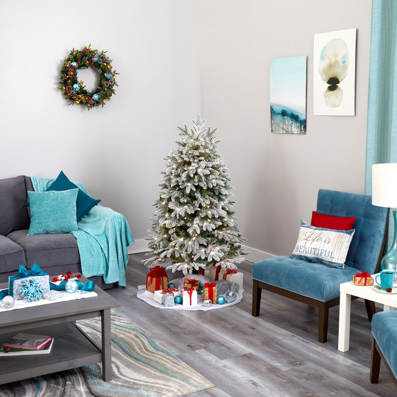 Lighted Artificial Fir Christmas Tree, 5' H