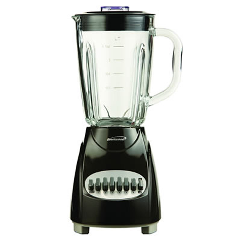 Black 12-Speed Countertop Blender with Borosilicate Glass Jug