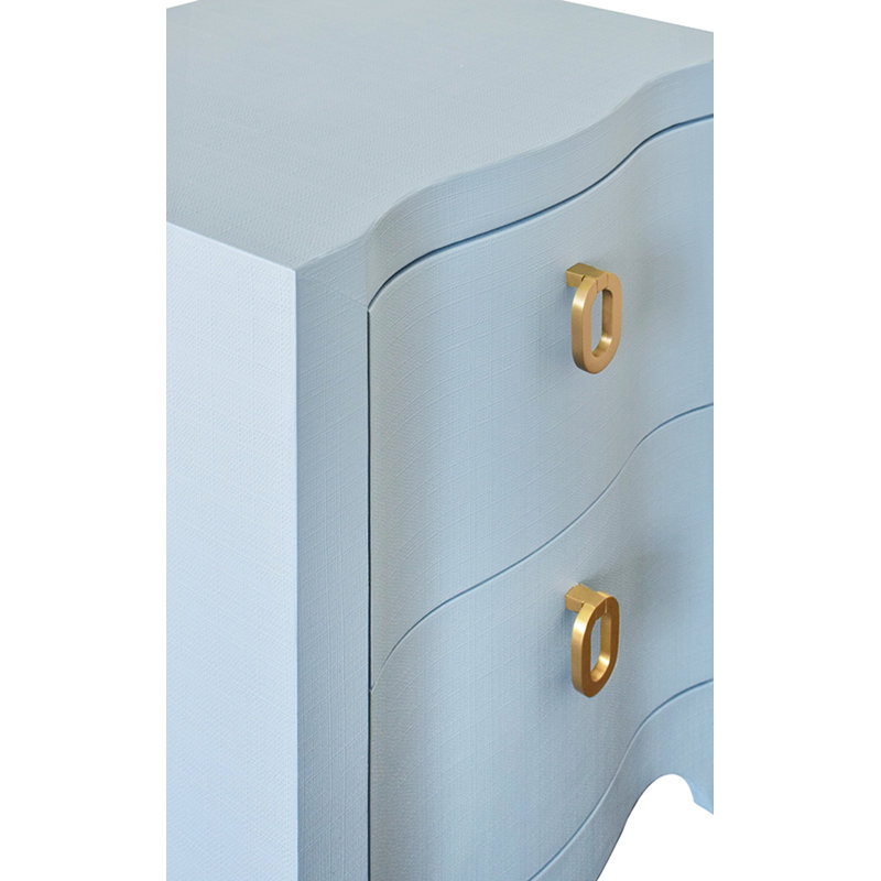 Helena Solid Wood End Table, Blue