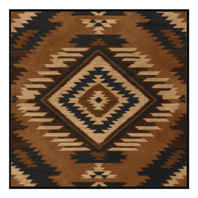 Washable Buffalo Hide Southwestern Area Rug