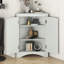 Armoire de salle de bain triangulaire grise - tablettes réglables pour plus de commodité-117049502