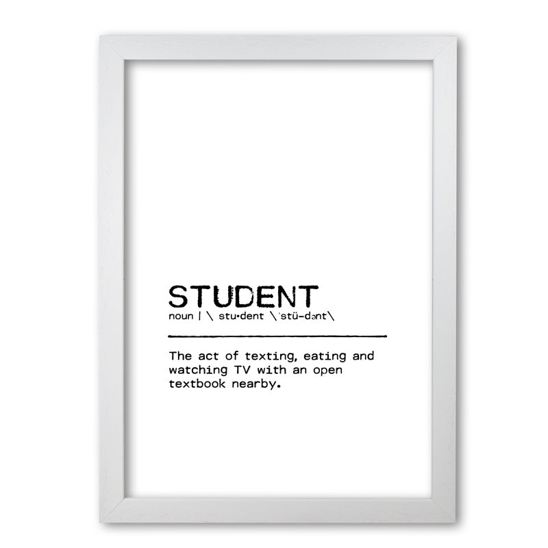Student Art Of - Print, 60 cm H x 42 cm W x 5 cm D, White Grain Frame