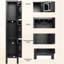 Armoire de rangement à 3 portes en acier avec miroir et crochets - Armoire de style classique pour plusieurs utilisateurs dans le bureau, l'école et la salle de sport (noir, rouge, gris, bleu)-121100031-121100029