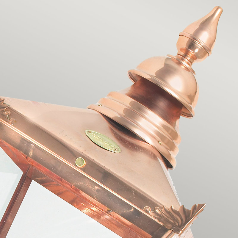 Fajardo Copper Outdoor Wall Lantern, 69cm H x 13cm W x 13cm D, Copper