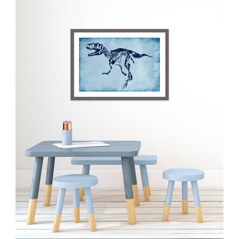Adhésif décoratif voyage préhistorique 1 pi, H 24,5 po x l 34,5 po x P 0,6 po, Encadré plat à grain de bois gris