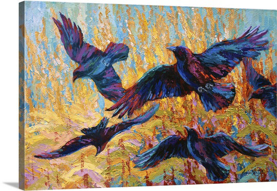 «Clodagh Corn Tag» par Marion Rose, peinture sur toile, H 16 po x l 24 po x P 1,25 po