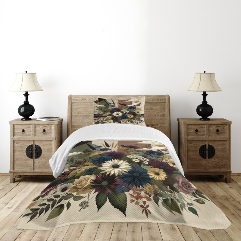 Polyester Not Solid Color Coverlet, Twin Coverlet / Bedspread + 1 Standard Sham