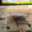 Tables de patio durables, table basse rustique moderne en bois d'acacia pour la maison