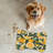 Retro Orange Blossoms - 1 Piece Bone Shape Feeding Mat