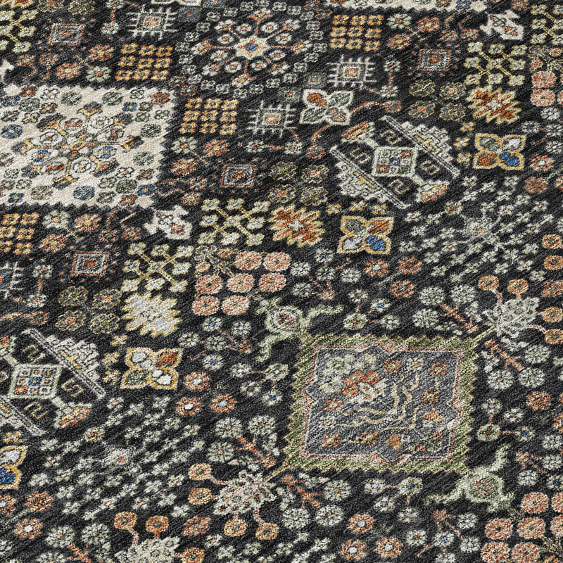 Machine Washable Indoor/Outdoor Chantille ACN2478 Global Rug, 8' x 10', Black