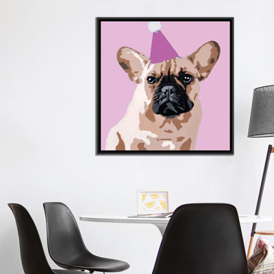 « milo on rose », reproduction d’art sur toile tendue