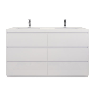 Ferrante 59.05'' Double Bathroom Vanity with Acrylic Top