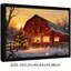 «Black Snowy Christmas Barn with Trees», reproduction d'art encadrée noire-1066259865