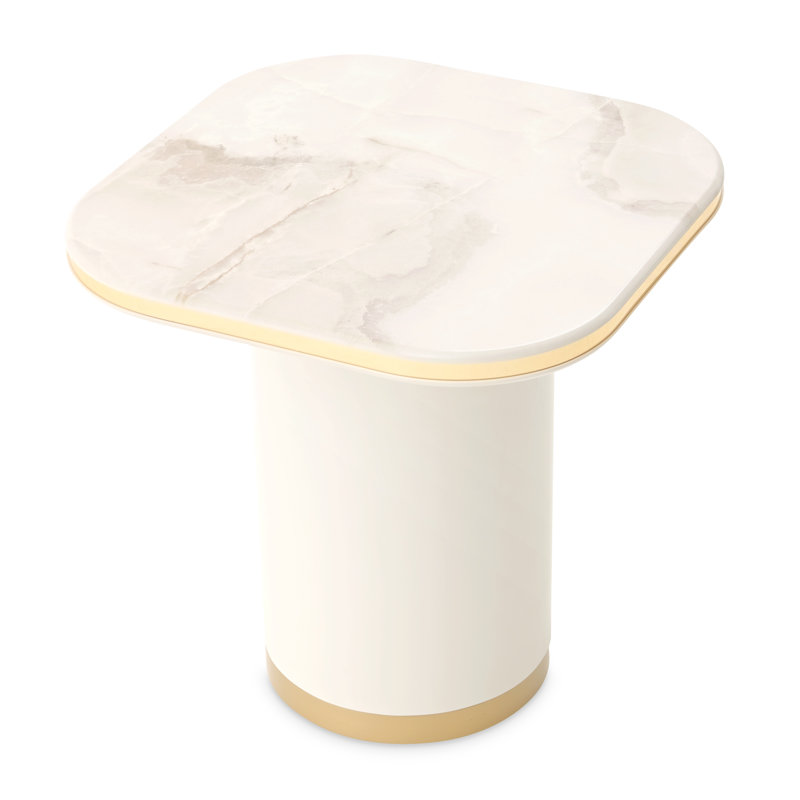 Gineverra End Table - Ivory Gold