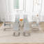 Ensemble de table de salle à manger moderne Daarina, grande table rectangulaire en verre avec base en X argentée et chaises en porte-à-faux en similicuir-851816021-835404055